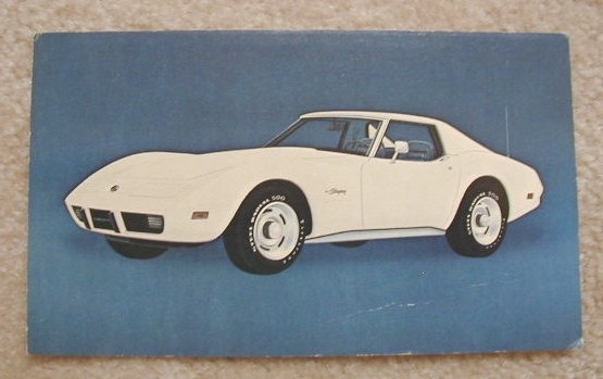 Corvette Post Card, 1975 NOS Original GM